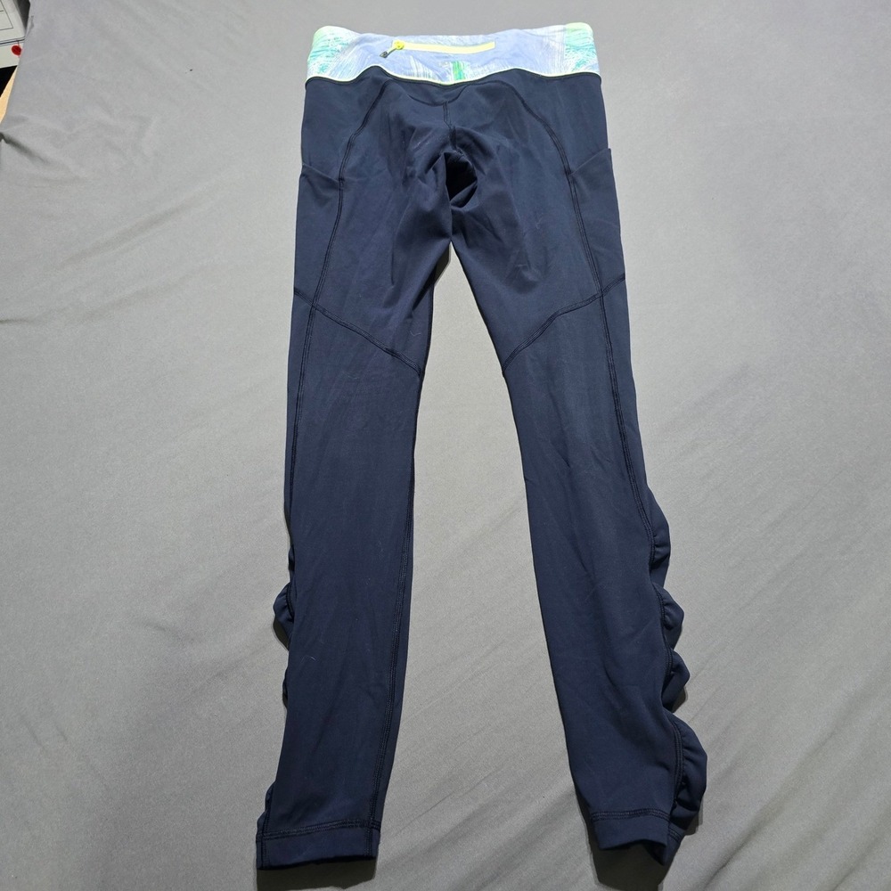 Lululemon Leggings‎ Womens 6 Blue Ruched Tight High Rise Athletic Yoga Pants - Picture 6 of 7